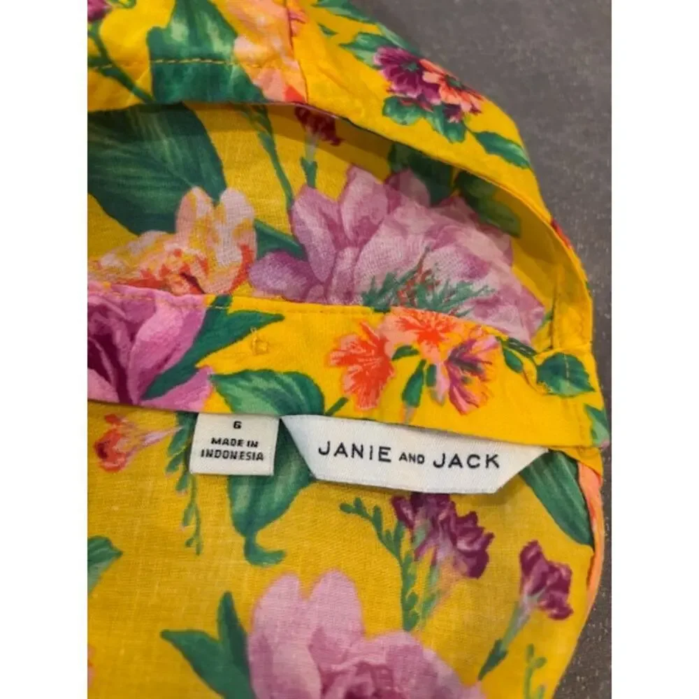 Janie & Jack Puff Girls Size 6 Floral Ruffle Swim Cover Up Beach Dress NEW